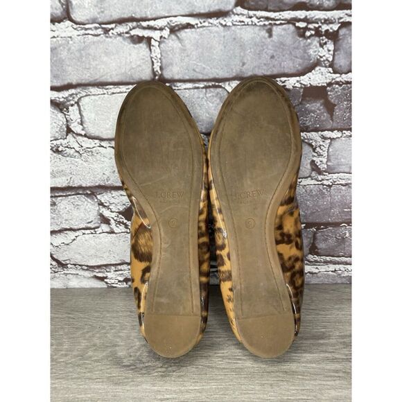 J. Crew Caramel Animal Print Patent Leather Ballet Flats Women’s Sz 9M US/40EU - Picture 9 of 16